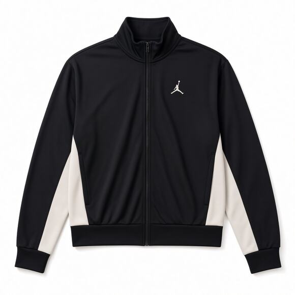 Jordan Tops - Jordan Womens Track Jacket L Black White Colorblock Cropped Jumpman Full Zip